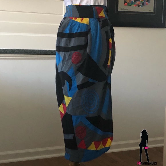 Vintage Robert Haik Silk Skirt 44 - Picture 2 of 5